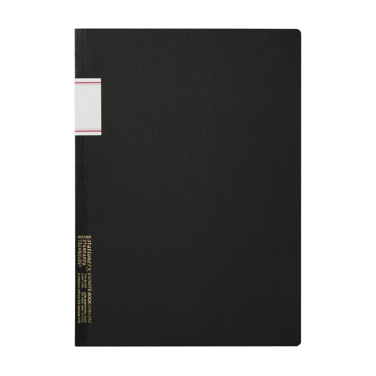 STALOGY Standard Notebook Semi-B5 Ruled 7mm Black Cover Made in Japan
