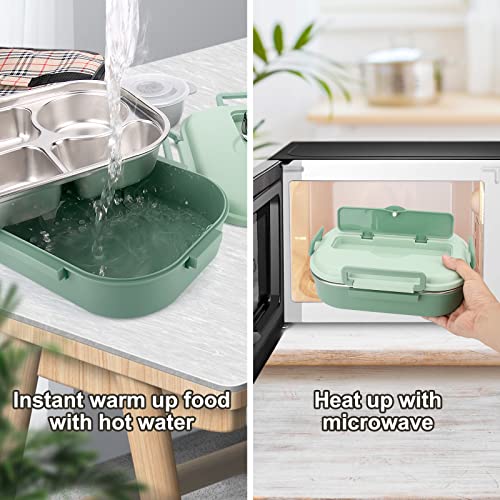 Gespert Bento Box For Adult, Large 1500Ml Capacity 316 Stainless Steel Bento Lunch Box Container With Insulated Bag And Durable Spork, Microwave/Freezer/Dishwasher Safe (Green) #TOP3