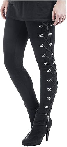 Miniatura 3 de Pantalones de mujer de talla grande, estilo gótico, entrecruzado, con cordones, correa de hebilla, leggings ajustados steampunk para mujer