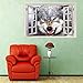 Produktbild Leoljc Snowy Wolf 3D Gefälschte Fenster Schlafzimmer Kinderzimmer Büro Hintergrund Dekorative Pvc Landschaft Wandaufkleber (50X70 Cm)