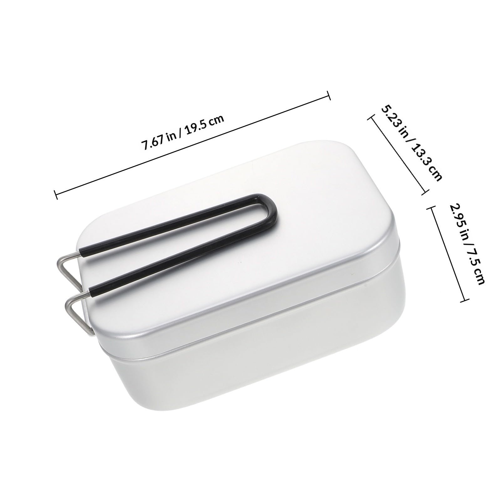 Toyvian Fiambrera Cuadrada para Exteriores Diseño Antideslizante y Asa Plegable, Fabricada en Aleación de Aluminio Ligera, Adecuado para Actividades al Aire Libre y Picnic, Pack de 2