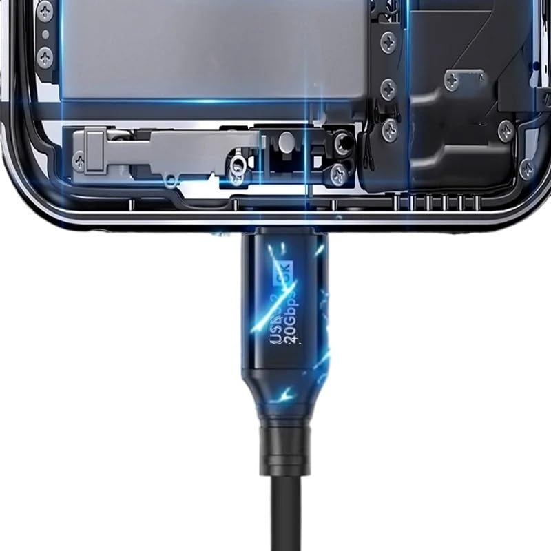 Cavo USB C a C PD da 100 W ricarica rapida*/ing 8K Cavo di uscita video ad alta velocità trasferimento dati Dual Type C (1,5 m)