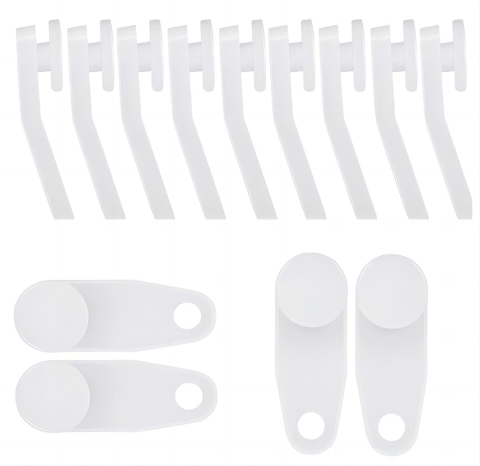 ZZYWWP 60 pcs-Curtain Hooks Curtain Track Hook Sliders Compatible with for Windows and Shower Curtains (White)