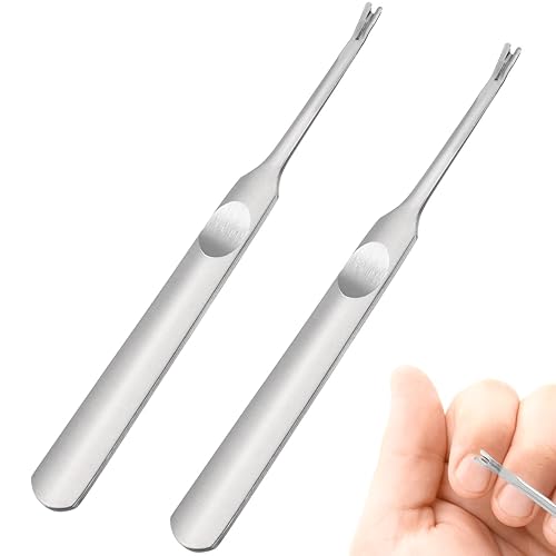 Miniatura 8 de COHEALI 2 unids cutícula tenedor recortador de cutículas de acero inoxidable removedor de cutícula muerta eliminación de piel muerta tenedor