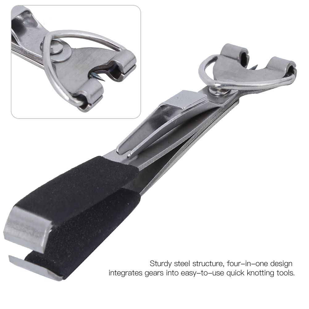 The 2 Pieces 4 in 1 Fly Line Clippers 2Pcs Fly Fishing Quick Knot Tool Fast Nail Knotter Lines Clipper Hook Eye Cleaner with Retractor Fishing Knot Tying Tool Quick Knot Tool Fast Nail Knot