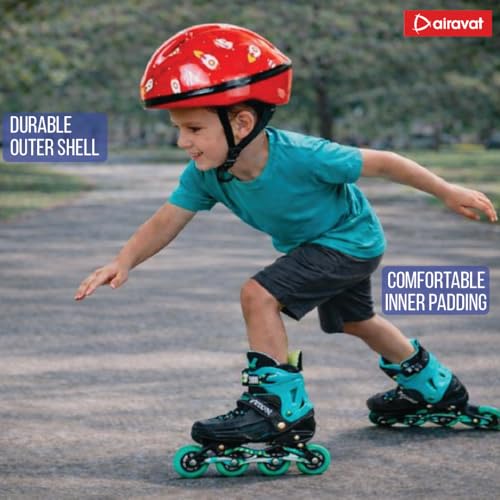 Image of Airavat Mini Rider Kids Cycling & Skating Helmet, Aerodynamic Shape, Size Adjustable with Quick Release Buckle (Red, Extra Small (44-48 cm))