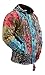 Shopoholic Fashion Men's Hippie Fleece Lined Festival Bohemian Patchwork Hooded Winter Jacket (L)