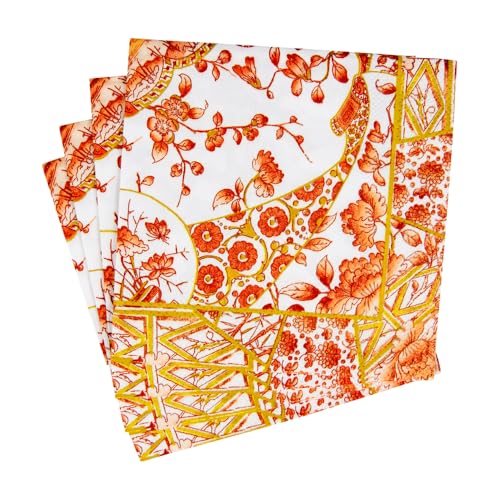Servilletas de cóctel Caspari porcelana dorada para recepciones y cenas de gala exclusivas 3