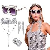 mamma mia kostüm selber machen Sie erhalten: 2 x Strass Ohrringe, 1 x Disco Strass Körperkette Halskette, 1 x Disco Strass Armband, 1 x Disco Strass Sonnenbrille, (Detail bitte auf den Bildern sehen).