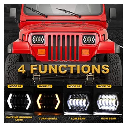 Feux LED carrés H4 antibrouillard GMC Savana éclairage double faisceau - 3