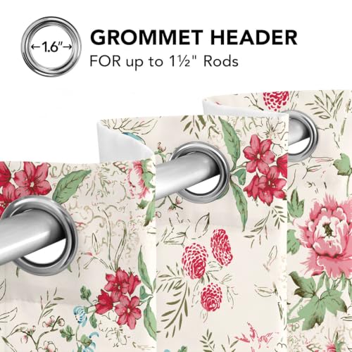 Rideau occultant floral grand format 245x140 cm idéal comme séparateur de pièce élégant