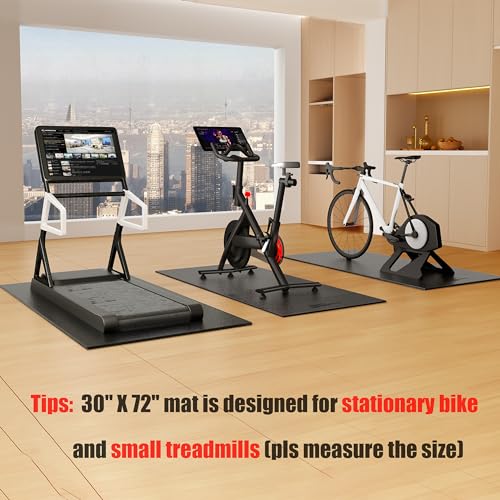 Image of Cycleclub Bike Mat Compatible with Peloton Bike,Elliptical,Treadmill Mat, 6mm Thick, Under Exercise Bike Trainer Pad for Indoor Stationary Spin Bike Gym Equipment Hardwood Floor Carpet Protector