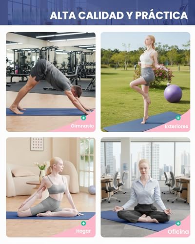 Oak & Tea Yoga Mat Thick Non Slip Yoga Mats for Women Men Exercise Mats for Home Gym with Carry Strap TPE Eco Friendly Workout Mat for Yoga Meditation Pilates 183x61x0.6cm - Imagen 7
