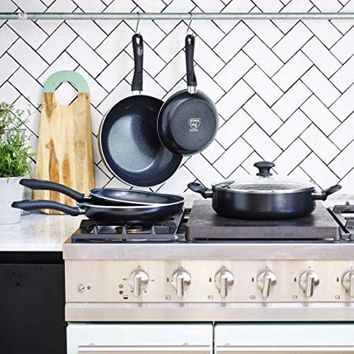 GreenChef CC002577-001 Frying Pan Induction Non Stick 24 cm, Healthy Ceramic, ToxinFree, Stay-Cool Handle, Oven Safe, Diamond Collection, Black, Aluminium