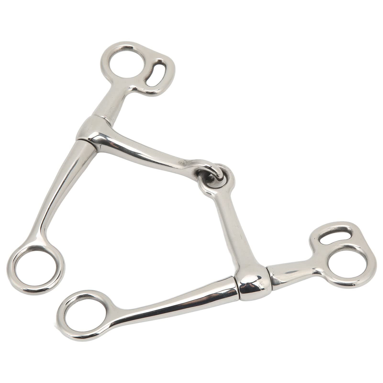 HERCHR Morso per Cavallo, Filetto Ad Anello Filetto in Acciaio Inossidabile Morso per Cavallo con Bocca da 125 Mm con Collegamento per Forniture Equestri