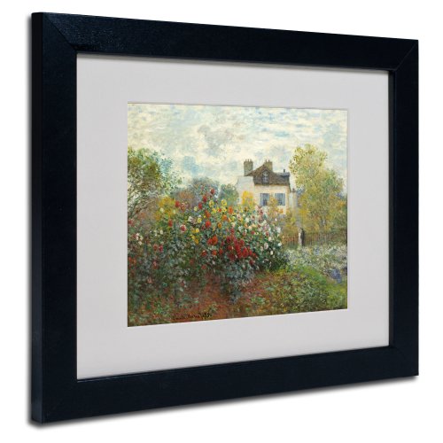 Framed Wall Art - Claude Monet 'The Artist's Garden In Argenteuil' Wall Decor with Matted Frame by Trademark Fine Art
