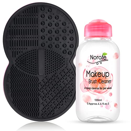 Norate Makeup Brush Cleaner Solution, Makeup Brush Cleaner Mat, Make Up Brush Cleaner Cleanser, Silicone Brush Cleaning Mat, Makeup Cleaner For Makeup Brushes & Tools, Stocking Stuffers For Women #TOP15