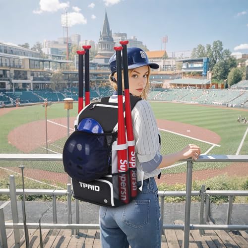 TPAID Baseball Backpack 32L for 4 Bats, Softball Bag with Shoes Compartment — view 6