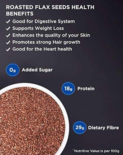 Image of Radha Govind Organic Roasted Flax Seeds For Eating | Heart Healthy Flax Seeds | Alsi Seedss (700 Gram)