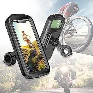 Phone Holder for Bike, Waterproof Cell Phone Mount Holder for Bike Bicycle Motorcycle Handlebar, 360° Adjustable Phone Case Holder with Touch-Screen, Mount for Phone Below 6.8 inch