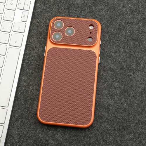 Coque diamant vintage iPhone 17 antichoc polycarbonate orange pour modèle 16 15 14 Pro Max