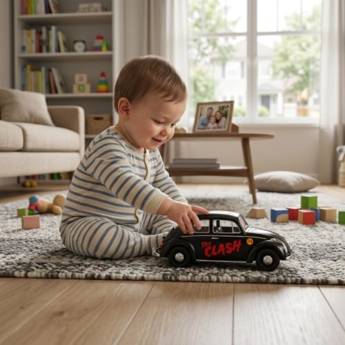 Image of 1:64 Scale Die Cast Metal Toy Car with Free Rolling Wheels Mini Collectible Metal Model Vehicle for Kids Boys Girls Realistic Display Car Toy Birthday Return Gift Black Color