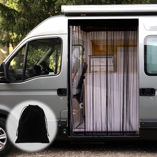 XCBYT Van Bug Screen | Magnetic Bug Screen for Van Sliding Door Camping | Van Life Essentials | Fits Mercedes Sprinter & Other Camper Vans (83” H x 59” W)