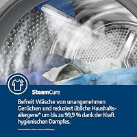 Beko B3T41239A Trockner, 7 kg, Wärmepumpentrockner, Dampffunktion, Knitterschutz, Sensortrocknung, AquaWave Schontrommel, 15 Programme, extra schlank (54,3 cm tief), Weiß – Ansicht 2