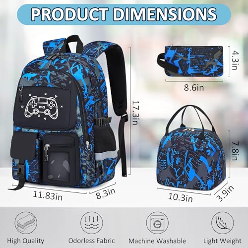 Fitvc Mochila escolar para meninos - mochila para meninos para escola primária, Conjunto de mochila