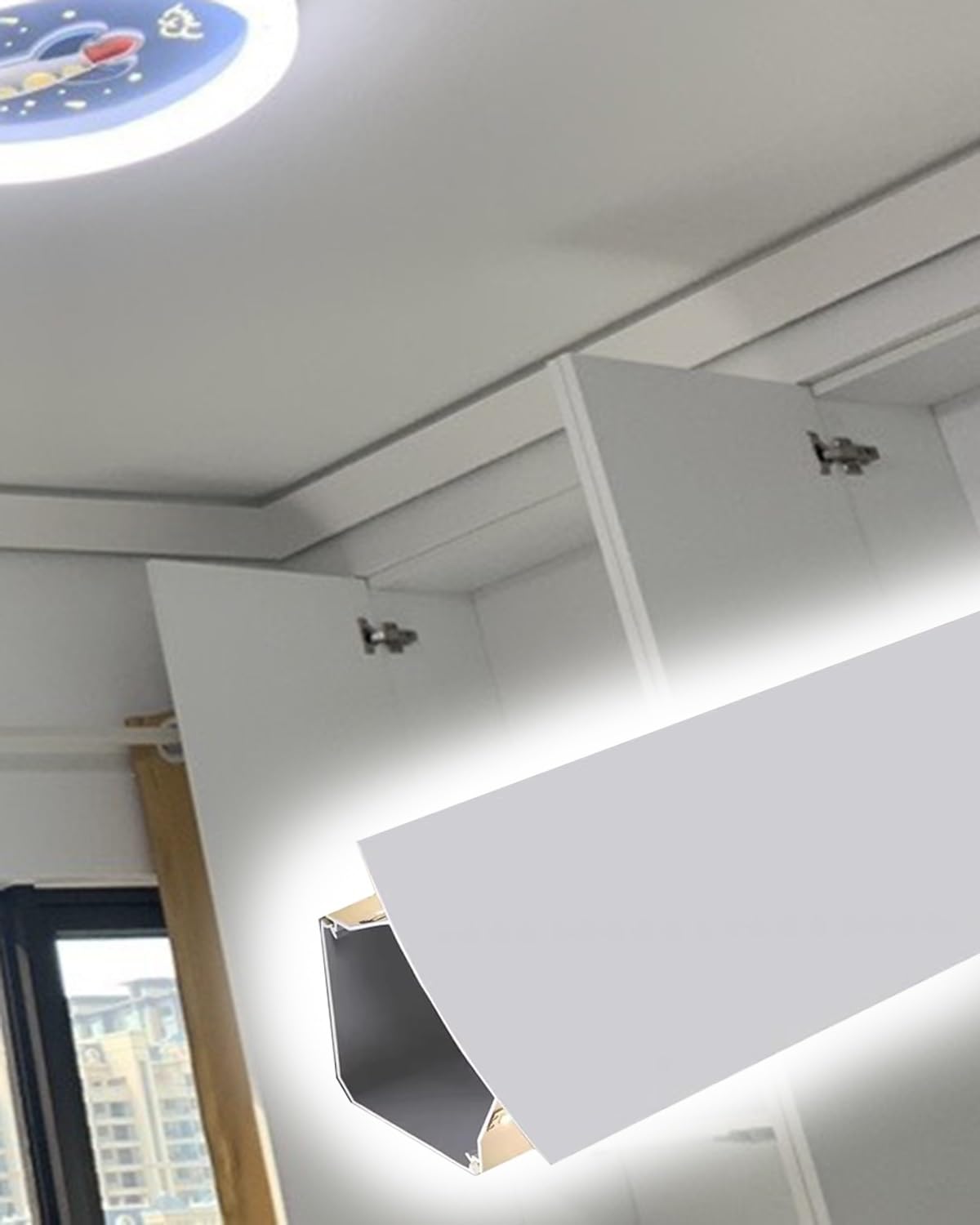 Profilé de plafond avec diffuseur linéaire LED aluminium de 1m