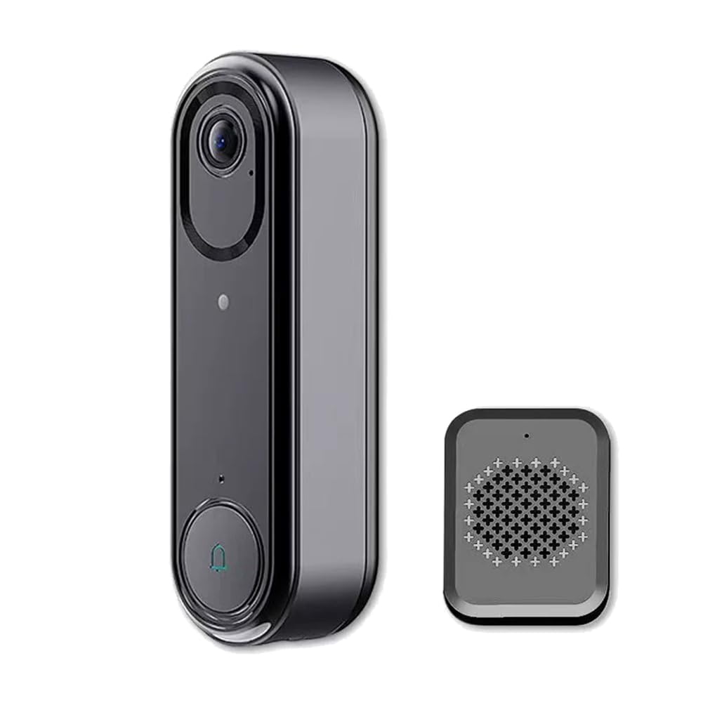Jnchdghwa Gray-Black Smart Home Monitoring Wifi Wireless Doorbell Camera 2.4G 1080P Intercom Video Night Vision 2-Way Audio Door Bell
