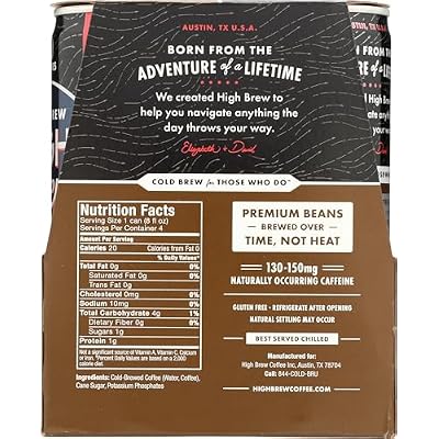 High Brew Coffee Cold-Brew, Black and Bold, 8 fl oz