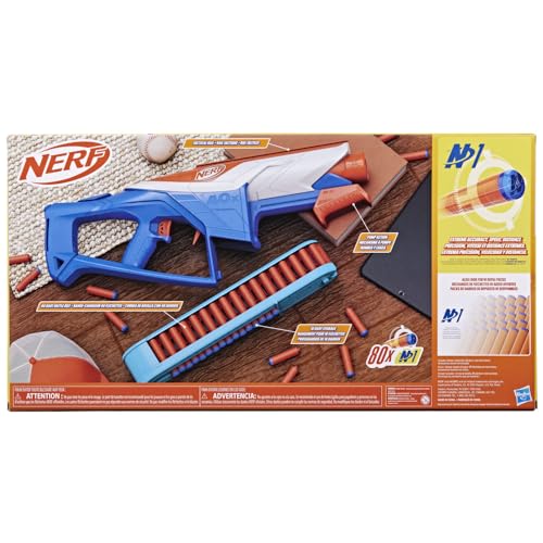 Nerf N Series Infinite Blaster und 80 präzise N1 Darts, Spannschlitten für Präzision und abnehmbares Gurtmagazin, für fortgeschrittene Spieler ab 8 Jahren