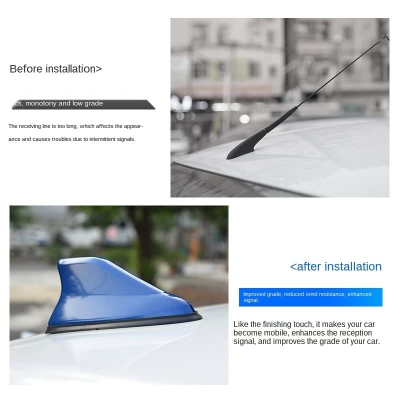 Antenne requin autoradio FM universelle couleur or pour remplacement antenne toit - 3