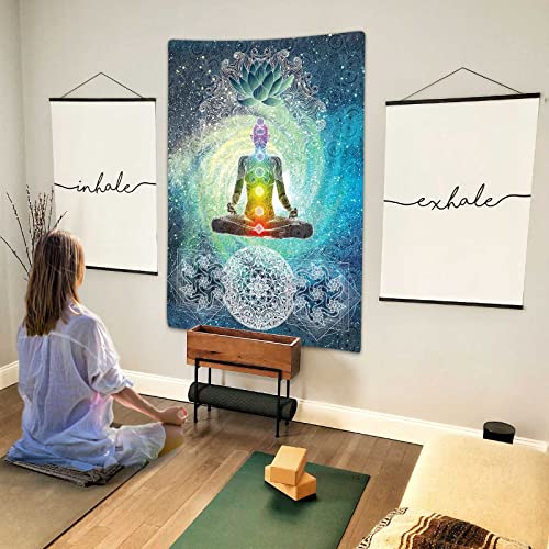 Chakra Vertical Tapestry, Seven Chakra Yoga Meditation Zen Decor Tapestry Wall Hanging For Bedroom, Hippie Lotus Spiritual Tapestries Poster Beach Blanket College Dorm Home (40W X 60H) #TOP2