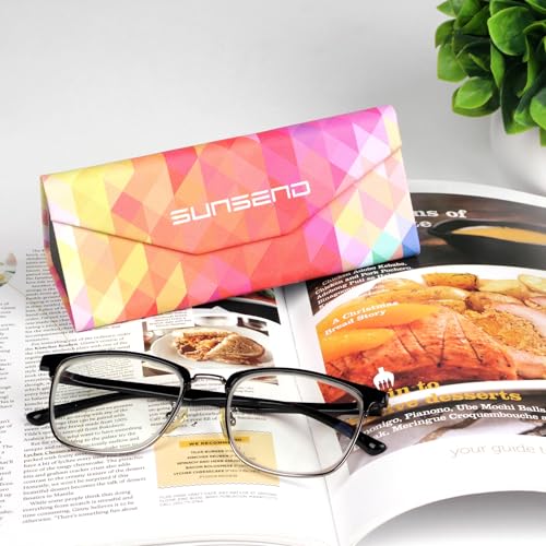 Image of Glasses Case, Foldable Eyeglass Case, Portable Sunglasses Case, Fashionable PU Hard Shell Glasses Case for Men Women