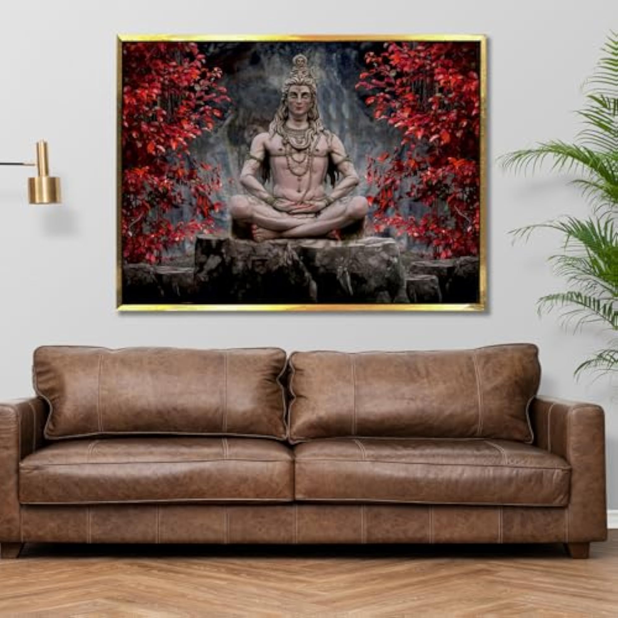 Lord Shiva Wall Art, Vibrant Abstract HD Canvas Print