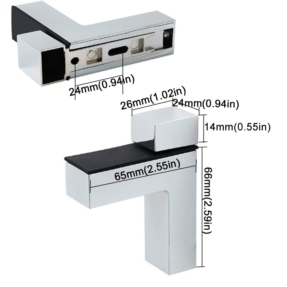 awen - 4 soportes ajustables para estantes flotantes de madera/vidrio, montaje en pared, cromo pulido…