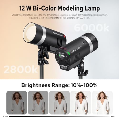 Image of Godox AD300 PRO II Outdoor Flash Strobe Light - Upgraded Heads (AD-S2 & Bare Bulb), 200Ws Bi-Color Model Lamp, 2.4G TTL & HSS,One-Tap Pairing Compatible with Canon, Nikon, Sony, Fujifilm, Olympus