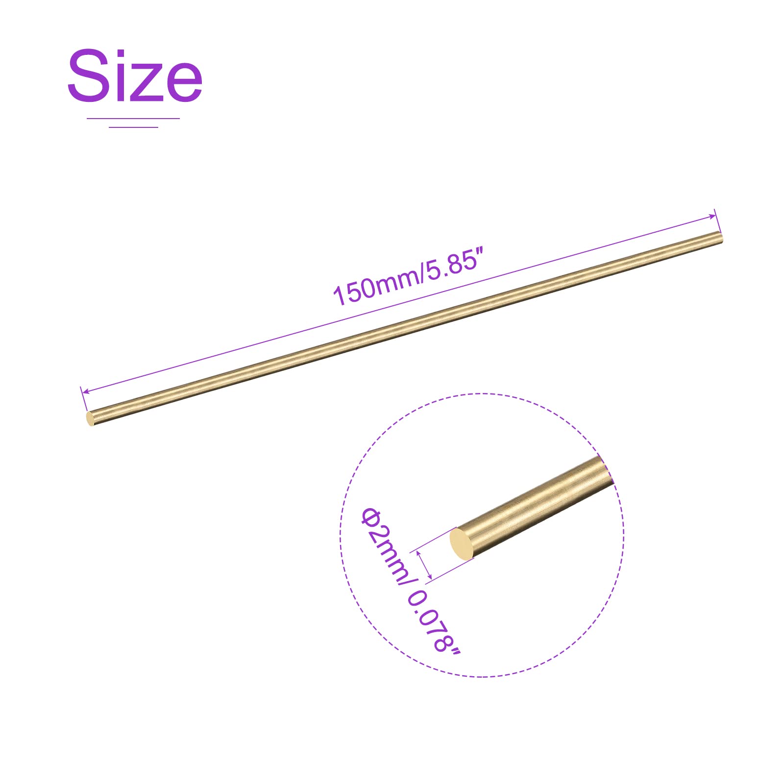 DMiotech 42pz 1-8mm Astine Ottone Assortimento Kit, Barre Rotondo in