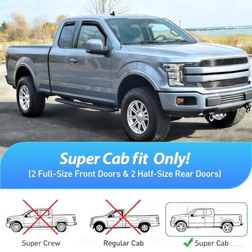 Image of Nilight in Channel Rain Guards for Ford F150 Raptor 2015-2020 Super Cab