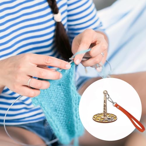 Image of Portable Wrist Yarn Holder with Leather Strap,Yarn Storage Spinner for Bee | Knitting and Crocheting Craft Tool