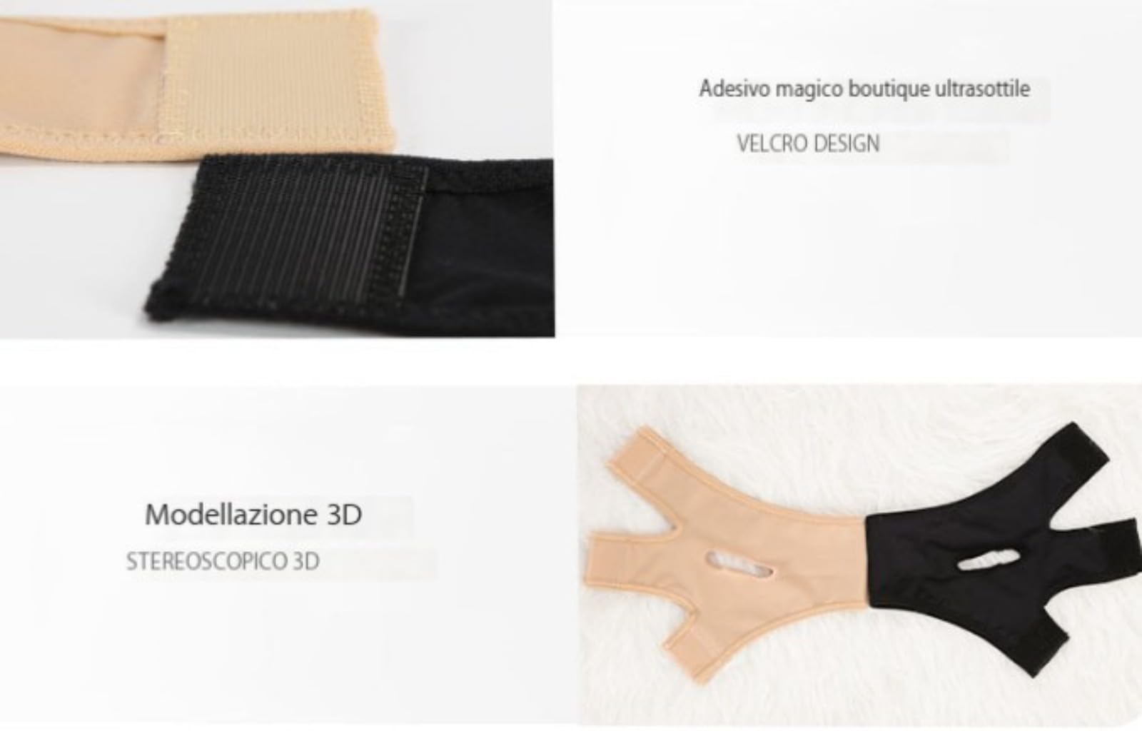 Sweetlifty Doppio Mento/Face Shapewear - Fascia Viso Lifting, Riutilizzabile, Traspirante, Crea una Mascella Raffinata (Tonalità della pelle,L (mento alla sommità della testa: 63~80 cm))