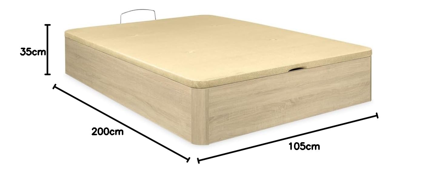 Somnia Descanso - Canapé Abatible súper Reforzado Gran Capacidad con Tapa Transpirable, Esquinas Redondeadas, 105 x 200, Cambria
