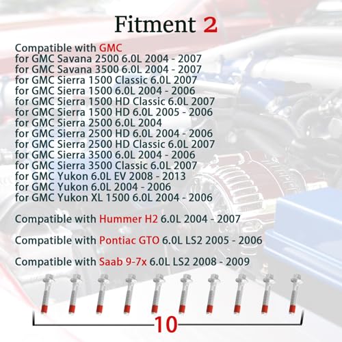 Image of 12589227 3-Layer Head Gaskets with Head Bolt for GM 6.0 V8 Chevy Express Silverado Suburban, GMC Savana Sierra Yukon XL 1500 2500 3500 Tahoe SSR, Cadillac Escalade ESV EXT, LQ4 LQ9 LS2 LZ1 LFA