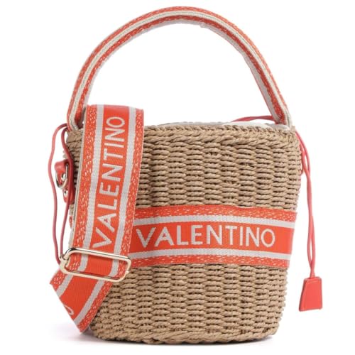 Sac VALENTINO BOHO NATUR ARANCIO pour femme chic en toile et cuir orange