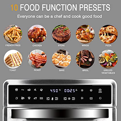 Artestia 26.4-Qt Large Toaster Oven 10 In 1 Air Fryer Digital Convection Countertop Ovens With Dehydrate And Reheat, Multifunction Toaster Oven Air Fryer Combo, 7 Accessories, 1800W #TOP3