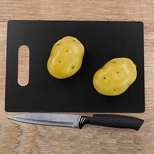 Set de 6 tablas de cortar de plástico negras rectangulares miniatura 5