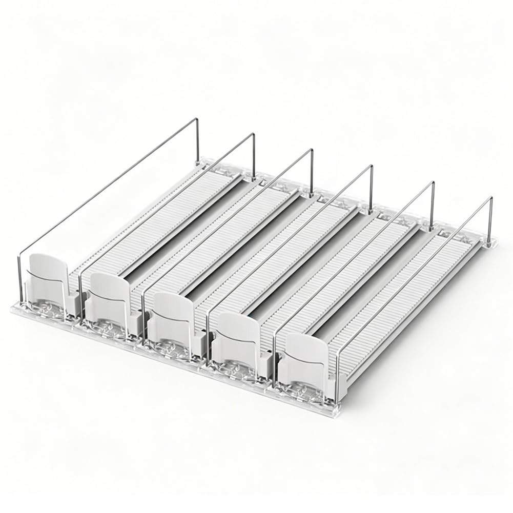 Refrigerator Beverage Organizer, Automatic Push-Type Beverage Dispenser, Beer/Soda Can Holder, Beverage Bottle Pusher Rack For Refrigerators, Bars, And Convenience Stores(5PCS,75x380mm/2.95x14.96in)