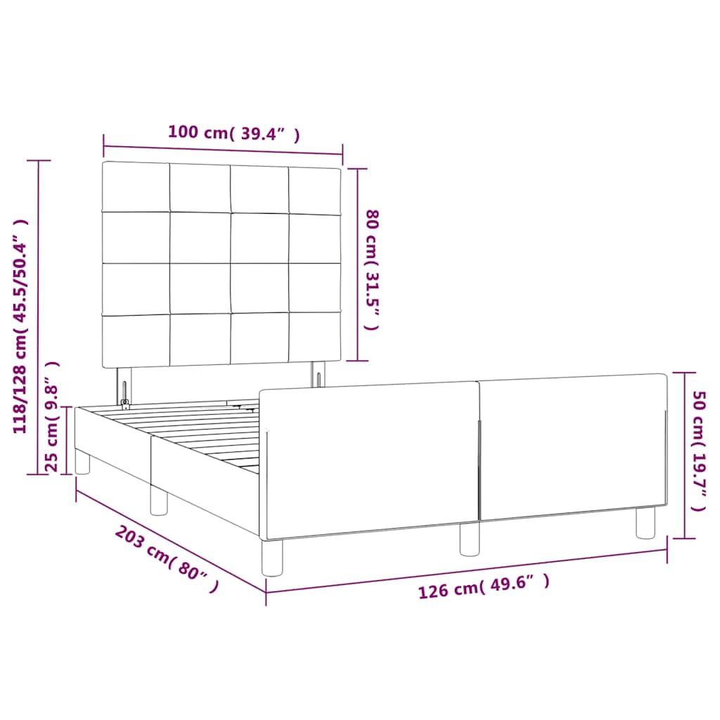 vidaXL Bettgestell mit Kopfteil Polsterbett Bett Bettrahmen Doppelbett Lattenrost Samtbett Schlafzimmermöbel Schlafzimmerbett Dunkelgrün 120x200cm Samt